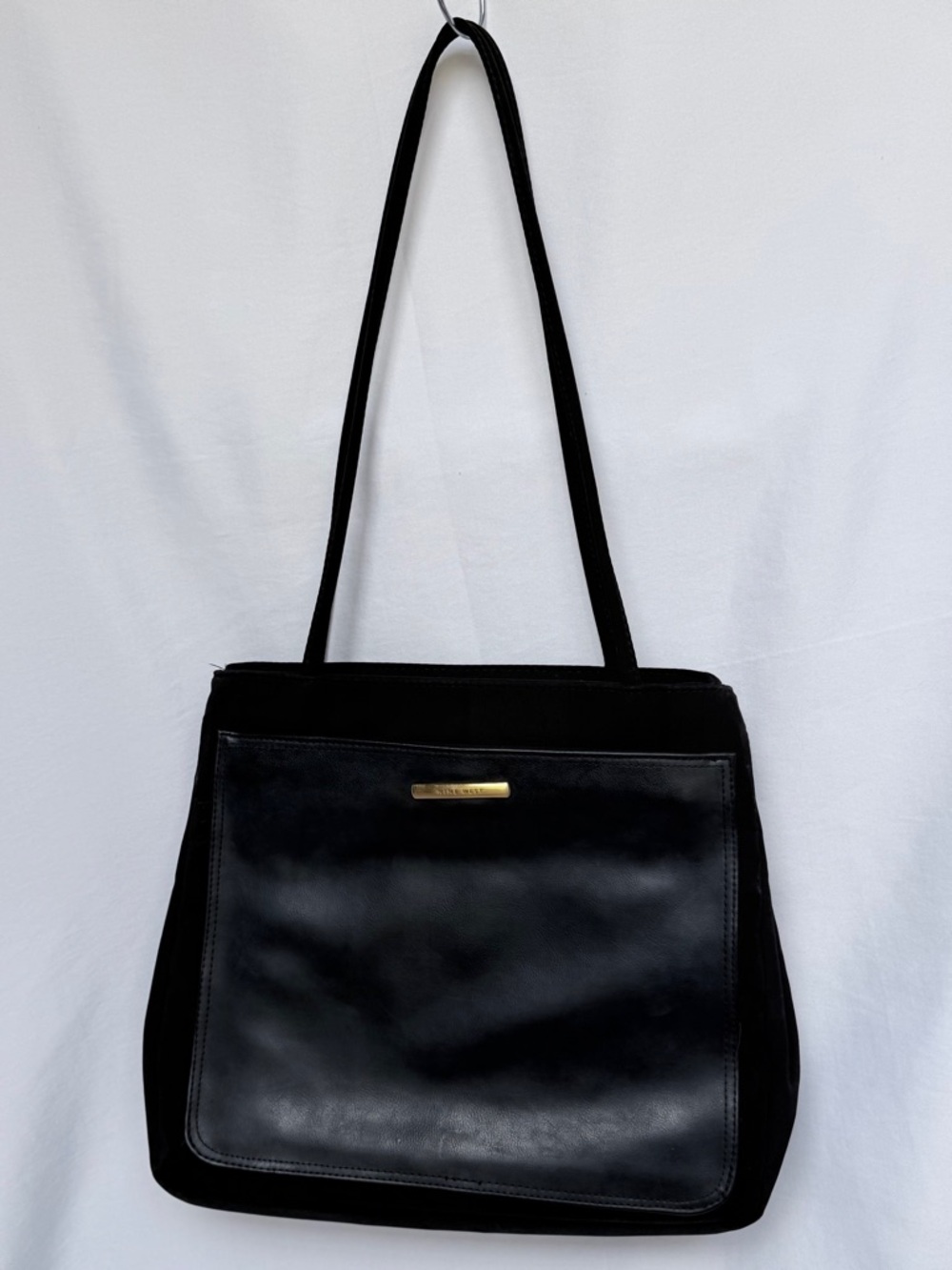 Vintage Nine West Mixed Media Shoulder Bag Tote - Picture 2 of 7
